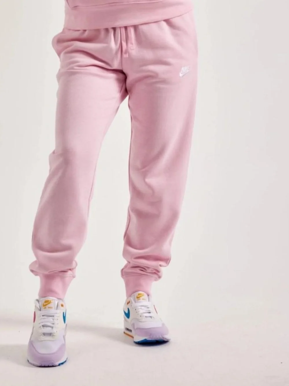 Nike Pink Fleece Joggers with White Swoosh